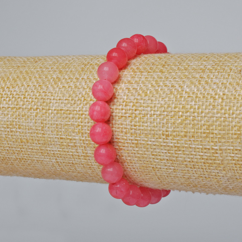 Náramek z turmalínu (syntetický) – hladké kuličky, průměr 8 mm, délka 18 cm (elastický)