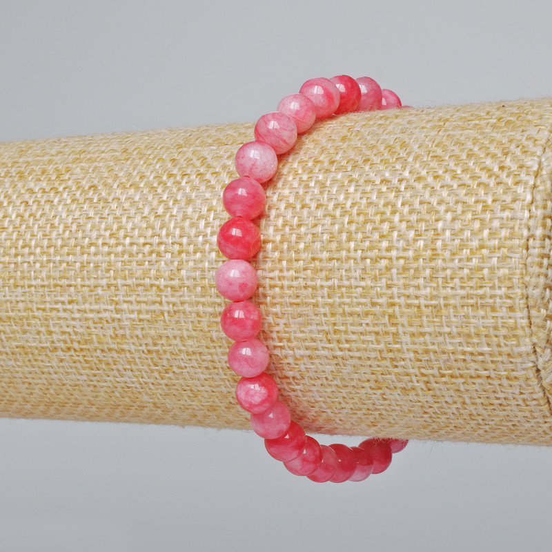Náramek z turmalínu (umělý) hladká kulička, průměr 6 mm ±, délka 18 cm ± (elastický)