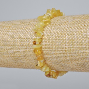 Náramek ze žlutého opálu, opálové čipy, průměr 6×3 mm, délka 18 cm, elastický