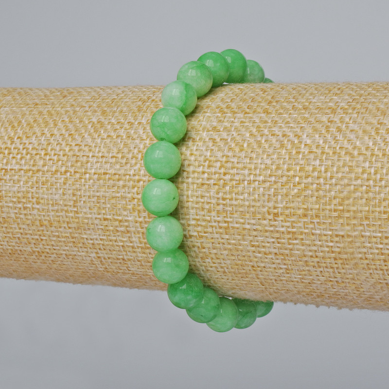 Náramek z chrysoprazu (umělý) hladká kulička, průměr 8 mm ±, délka 18 cm ± (streč)
