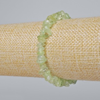 Náramek z prehnitu, přírodní kámen, drobné zrnka, průměr 6×3 mm+, délka 18 cm± (elastický)