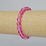Náramek z opálového skla – hladká kulička, malinový průsvitný chameleon, průměr 8 mm, délka 18 cm (elastický)