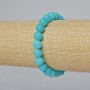 Náramek z akvamarínu – hladké kuličky, průměr 8 mm ±, délka 18 cm ± (elastický)