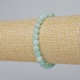 Náramek z imitace amazonitu (umělý akryl) – hladká kulička, průměr 6,5 mm, délka 18 cm, elastický