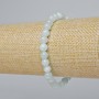 Náramek Akvamarín (umělý akryl) hladké kuličky, průměr 6 mm ±, délka 18 cm ± (elastický)