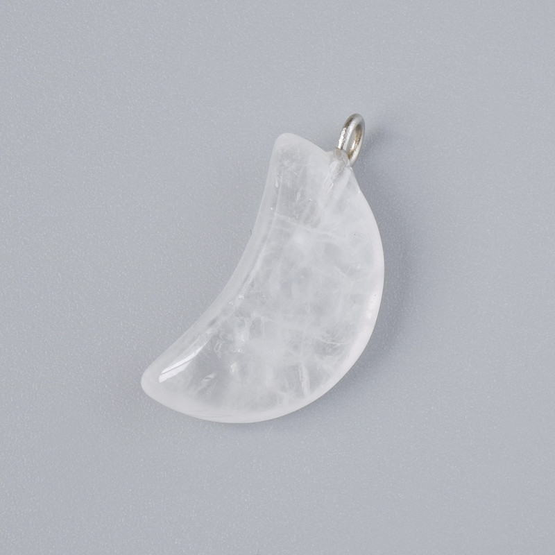 Přívěsek «Měsíc» z horského křišťálu, přírodní kámen, průměr 17×10 mm, délka 25 mm ±