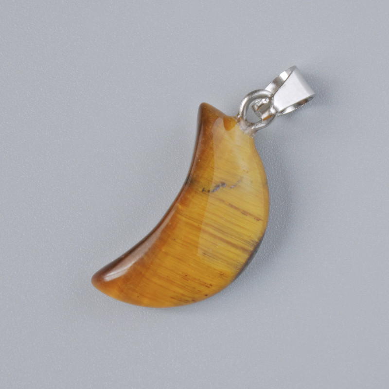 Přívěsek „Měsíc“ z tygřího oka, přírodní kámen, průměr 18×10 mm ±, délka 25 mm ±