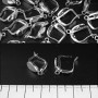 Háčky na náušnice s anglickým zapínáním 'jazýček' – 50 párů, 14×10 mm, stříbrný kov