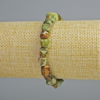 Náramek z jaspisu, broušené korálky, přírodní kámen, průměr 8×8 mm ±, délka 18 cm ± (elastický)