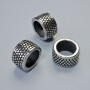 Furnitura – korálka-vložka, průměr 7×12 mm, otvor 2 mm, stříbrná barva kovu, 1 ks