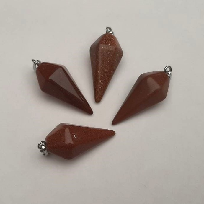 Přívěšek „Kyvadlo“ z aventurínu Zlatý písek 40×30×13 mm+