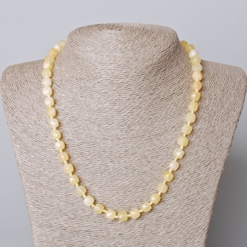 Náhrdelník z citrínu, přírodní kámen, broušené kubické korálky, průměr 7 mm ±, délka 45–49 cm