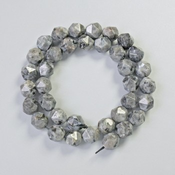Korálky z labradoritu, přírodní kámen, víceúhelníkové, průměr 9×10 mm, délka 36 cm, na niti