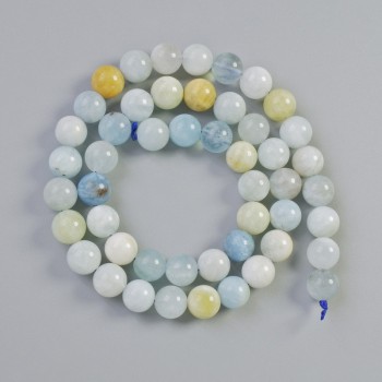 Morganitové korálky, přírodní kámen, hladké kuličky, průměr 8 mm, délka 38 cm, na niti