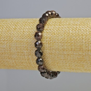 Náramek z granátu, přírodní kámen, broušené korálky, průměr cca 8 mm, délka cca 18 cm (elastický)