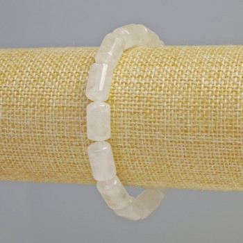 Náramek z horského křišťálu, cylindrický tvar, průměr 8×14 mm, elastický, délka 18 cm+