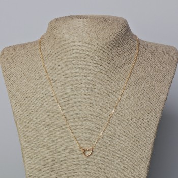 Řetízek Xuping pozlacený 18K, tloušťka 1 mm, s přívěskem „Srdce“, průměr 10×11 mm, délka 48–53 cm +/-