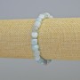 Náramek z přírodního akvamarínu, facetované korálky, průměr 7 mm ± (elastický), délka 18 cm