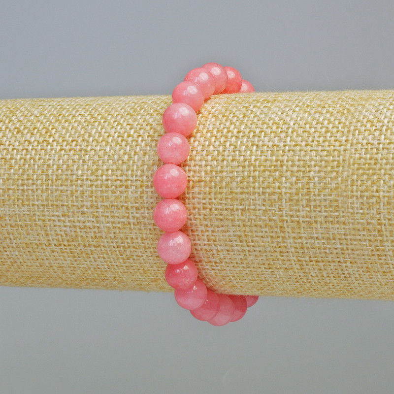 Náramek z turmalínu (umělý) hladká kulička, průměr 8 mm ± (elastický), délka 18 cm+