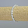 Náramek z akvamarínu, přírodní kámen, hladké korálky, průměr cca 6 mm, délka 18 cm, elastické provedení