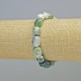 Náramek z mechového achátu, brusované korálky, průměr 10×12 mm ± (elastický), délka 18 cm+