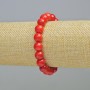 Náramek z korálu, přírodní, hladké kuličky, průměr 10 mm ± (elastický), délka 18 cm