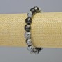 Náramek ze sněžného obsidiánu «Slzy Apačů» přírodní kámen, brusované kuličky, průměr 10 mm ± (elastický), délka 18 cm+