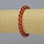 Náramek z karneolu, přírodní kámen, hladké kuličky, průměr cca 8 mm, elastický, délka 18 cm