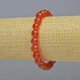 Náramek z karneolu, přírodního kamene, hladké kuličky, průměr 8 mm ± (elastický), délka 18 cm+