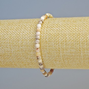 Náramek z růžového opálu, přírodní kámen, broušené kubíky, průměr 4 mm ± (elastická gumička), délka 18 cm+