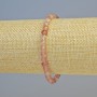 Náramek z jahodového křemene – přírodní kámen, facettované kubíky, průměr 5 mm ±, délka 18 cm, na gumičce