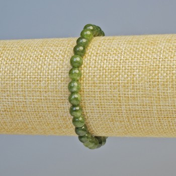 Náramek z jadeitu, přírodní kámen, hladká kulička, průměr cca 6,5 mm, elastický, délka 18 cm