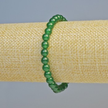 Náramek z chrysoprasu, přírodní kámen, hladká korálka, průměr cca 6 mm, elastický, délka 18 cm