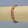 Náramek z jahodového křemene, přírodní kámen, facetované korálky, průměr 9×10 mm ± (elastické), délka 18 cm+
