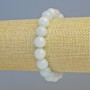 Náramek z akvamarínu z přírodního kamene, hladké kuličky, průměr cca 10,5 mm, elastická šňůrka, délka 18 cm