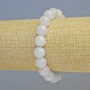 Náramek z akvamarínu, přírodní kámen, hladké korálky, průměr 10,5 mm ± (elastický), délka 18 cm+