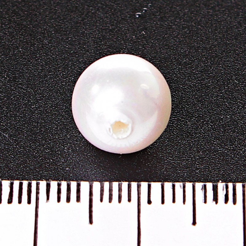 Perlová korálka bílá, otvor na jedné straně 10 mm, balení 18 ks
