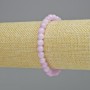 Náramek z kunzitu (umělý akryl) hladké kuličky, průměr cca 6,5 mm, pružný, délka 18 cm+