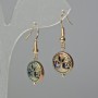 Náušnice z hematitu „Strom“ v barvě chameleon, průměr 12,5×4,5 mm ± zlatý háček