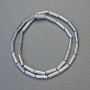 Korálky hematit cylindrové, barva stříbrná, rozměr 12×4 mm, délka 42 cm ±, navlečené na niti