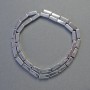 Hematitové korálky obdélníkového tvaru, barva stříbrná, rozměr 10×4 mm