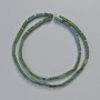 Korálky hematit obdélníkové 9×3 mm ± zelený chameleon, řetízek