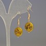 Náušnice z hematitu 'Strom' zlatavé, průměr 12×4 mm, délka 3,2 cm
