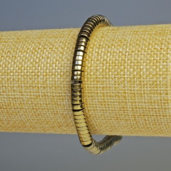 Náramek hematit rondelové korálky světle bronzové barvy, průměr 6×2 mm, délka 18 cm, elastický