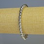 Náramek z hematitu – kuličky, barva stříbrná, průměr 6 mm, délka 18 cm, elastická guma