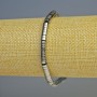 Náramek z hematitu – rondely, stříbrná barva, průměr 5 × 2 mm, délka 18 cm, elastický