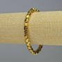 Náramek z hematitu – šestiúhelníky, zlatý odstín, průměr 6×6 mm, délka 18 cm ±, elastický