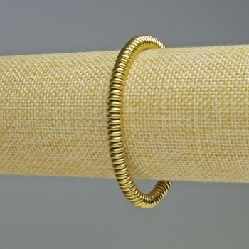 Náramek z hematitu v zlaté barvě, rondelové korálky o průměru 6×2 mm, délka 18 cm, elastický