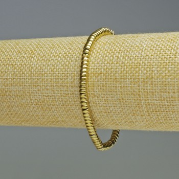 Náramek z hematitu se zlatým odstínem, rondely, průměr 4×2 mm ±, délka 18 cm ±, elastický