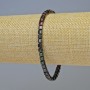 Náramek z hematitu – kostky, černý s benzínovým leskem, průměr 4×4 mm, délka cca 18 cm, elastický